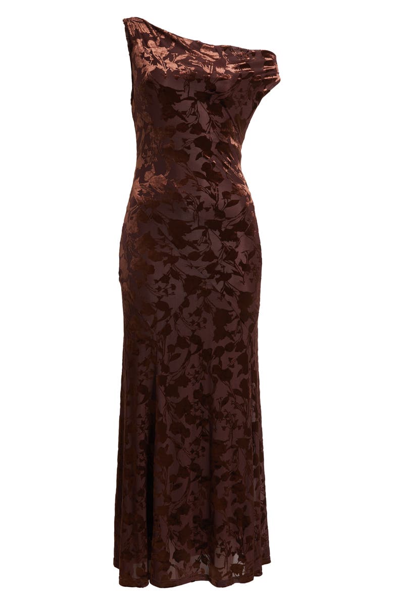 Rare London Asymmetric Burnout Dress, Alternate, color, 