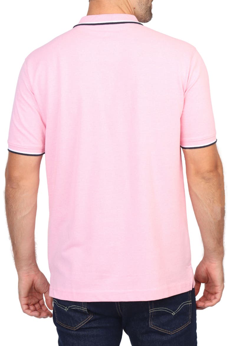 Micro Tipped Piqué Polo, Alternate, color, PINK HEATHER