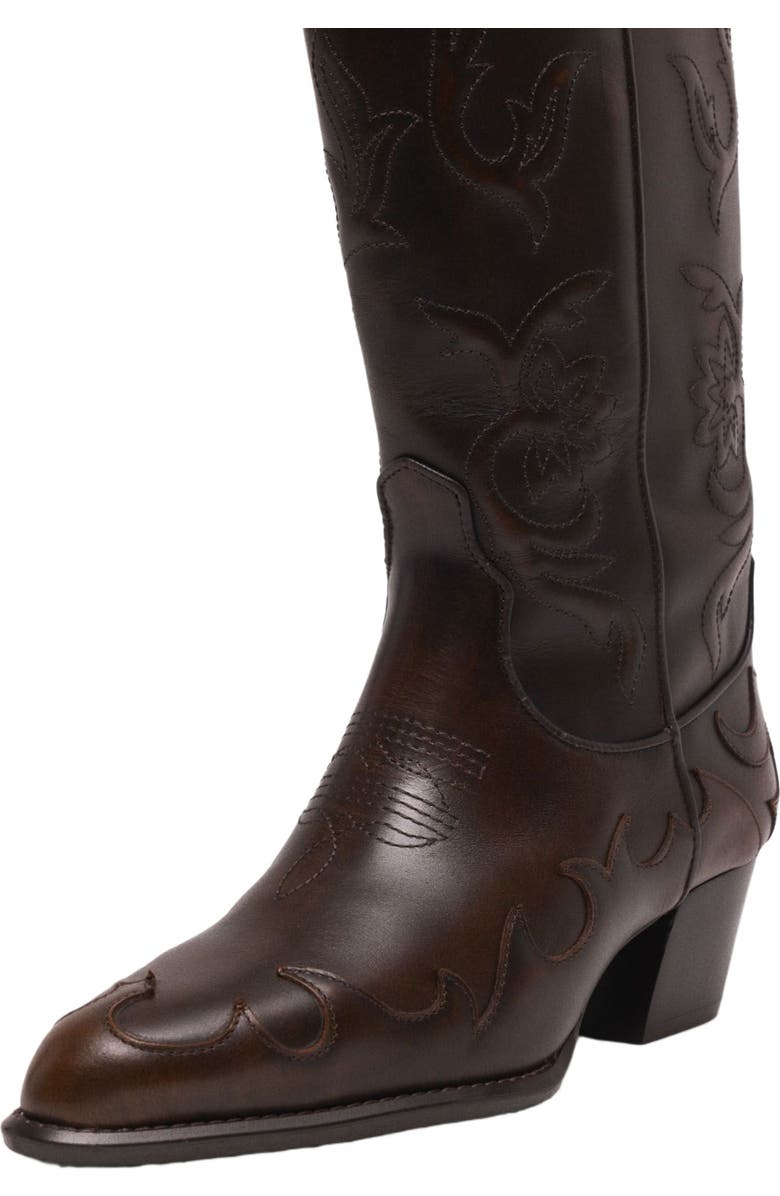maje Leather cowboy boots, Alternate, color, Brown