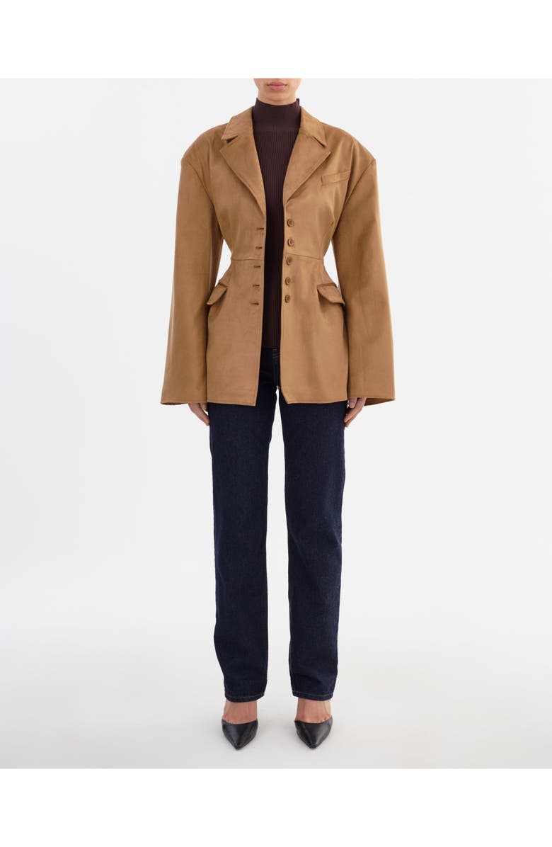 LAMARQUE Molly | Faux Suede Oversize Blazer, Alternate, color, Maple