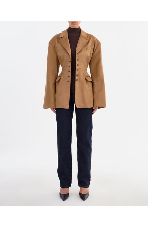 Lamarque Button Front Blazer In Brown