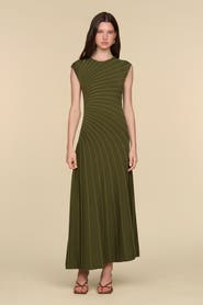 AMUR Freya Pleated Knit Dress