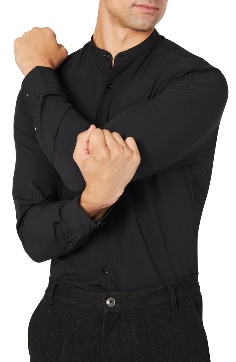 Brooklyn Brigade Trim Fit Solid Band Collar Performance Stretch Dress Shirt, Alternate, color, 