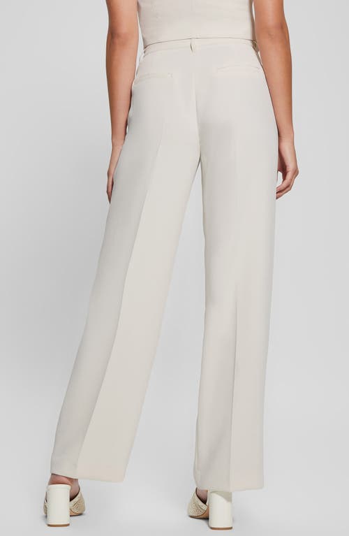 Guess Adele Front Pleat Wide Leg Pants In Cream White