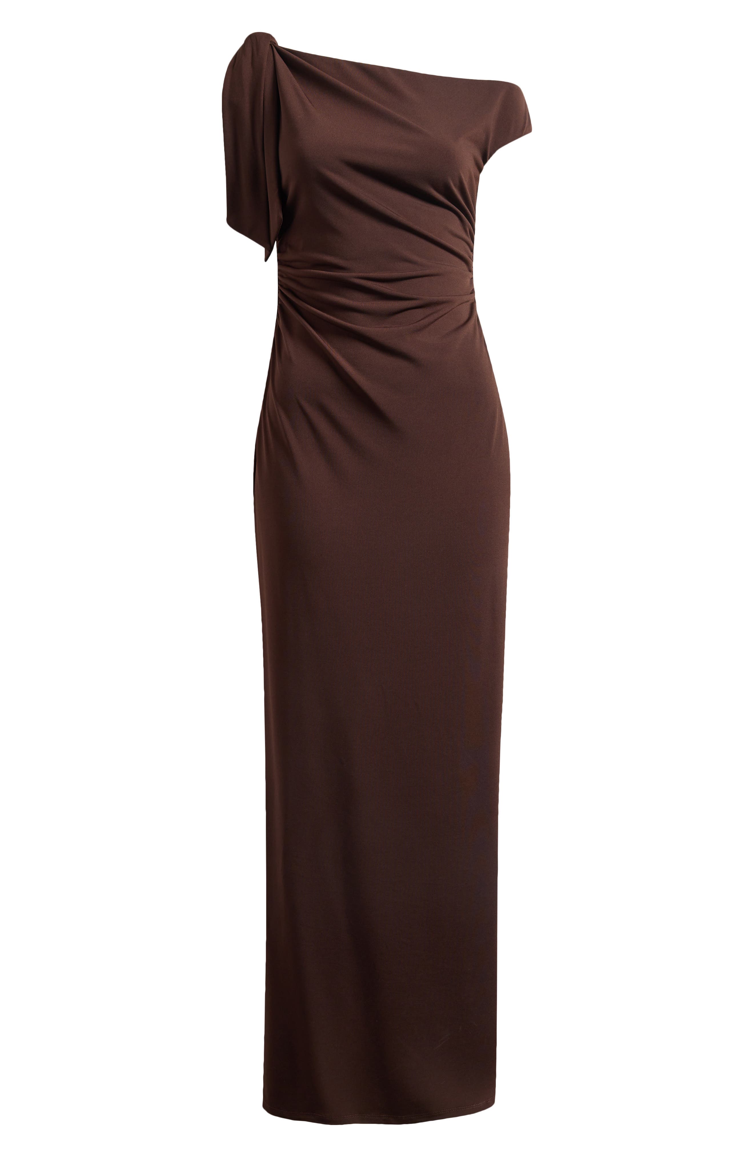 wayf say less ruched midi dress Wayf Women's Say Less Ruched Midi Dress - Brown - Size S