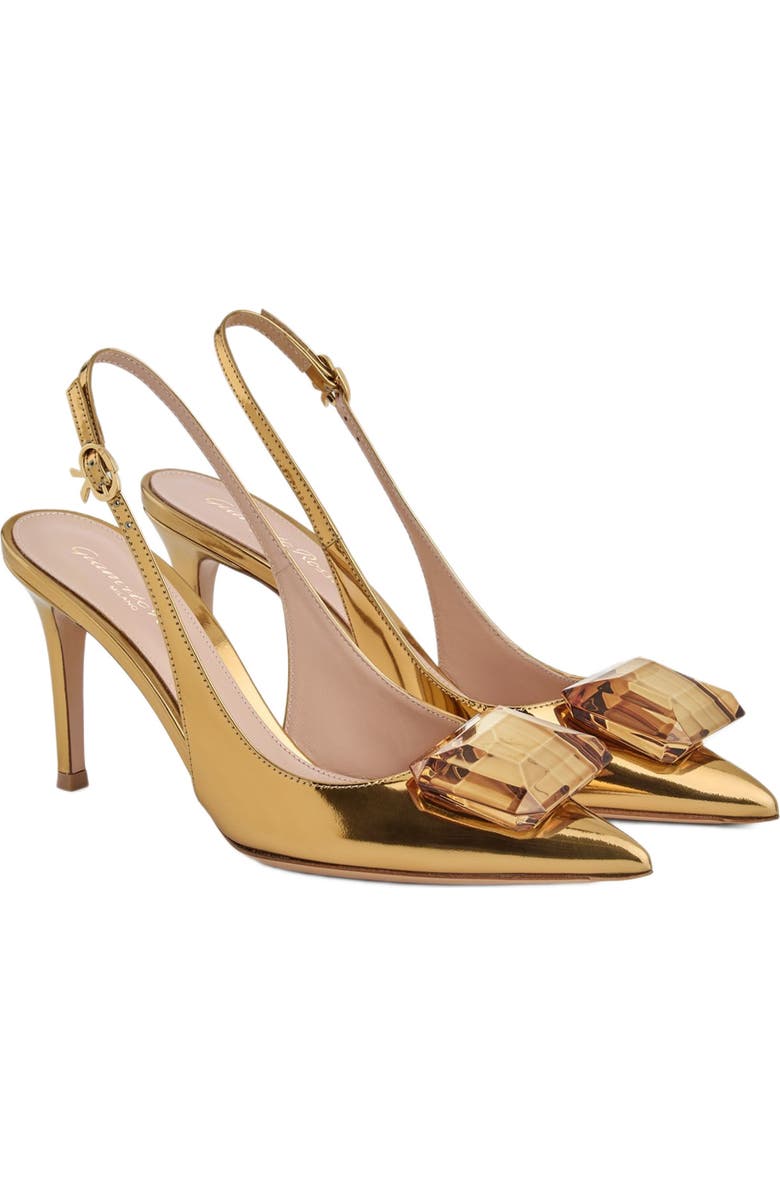 Gianvito Rossi Jaipur Sling, Alternate, color, Gold