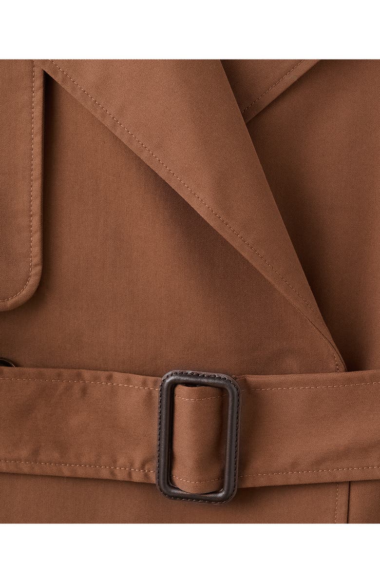 MANGO Long Double Breasted Trench Coat, Alternate, color, Brown