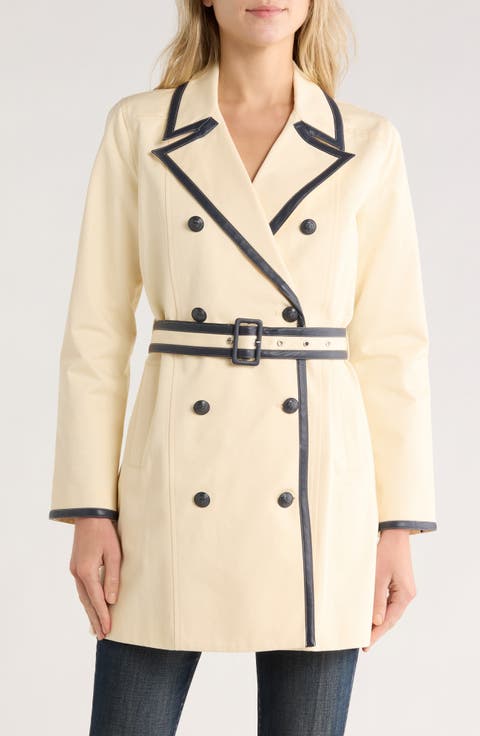 Toru Leather Trim Trench Coat