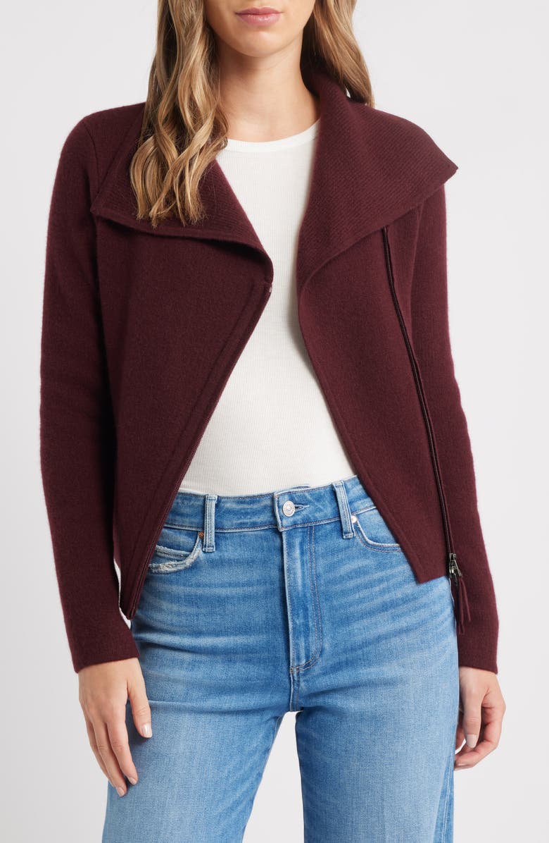 MARGARET O'LEARY St Bridget Knit Moto Jacket, Alternate, color,