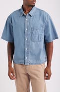 Vans Cyrus Loose Fit Short Sleeve Denim Button-Up Shirt