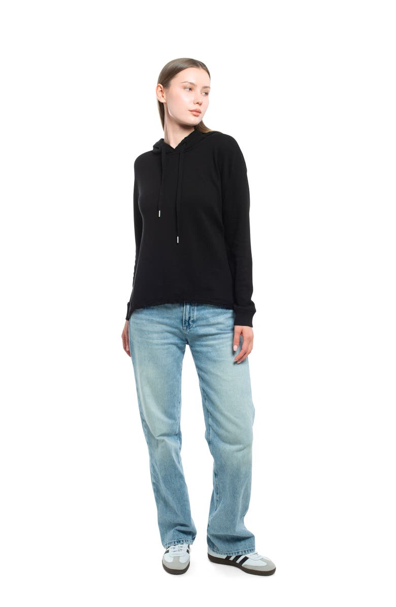 WILT Clothing Hi Lo Lace Hem Hoodie, Alternate, color, Black