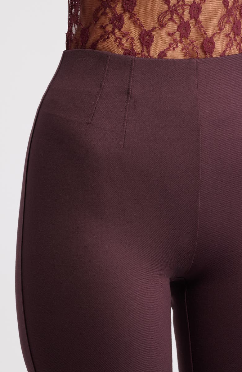Open Edit High Waist Flare Pants, Alternate, color, Burgundy Fudge