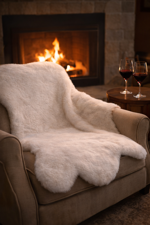 Saratoga Sheepskin Faux Fur Throw