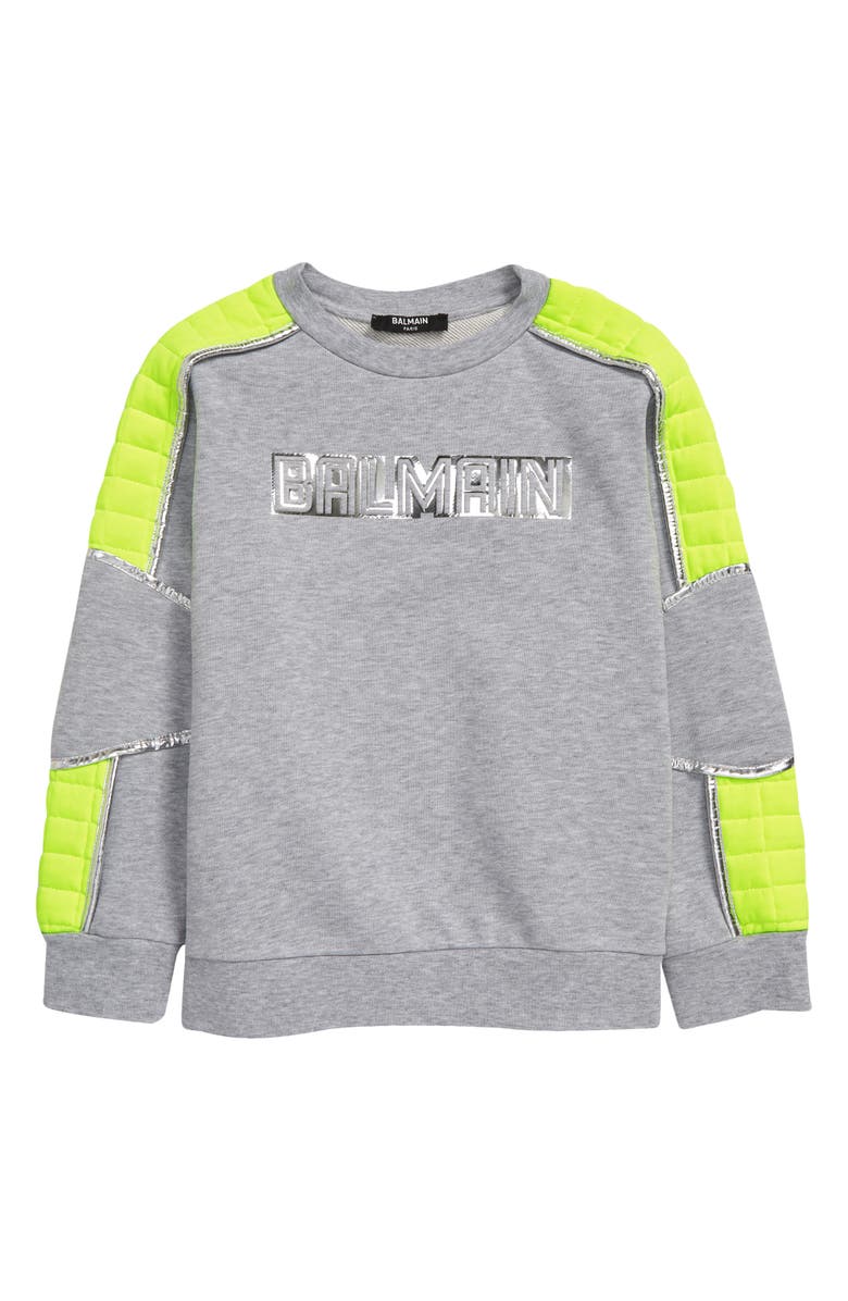 Balmain Kids' Logo Sweatshirt, Main, color,