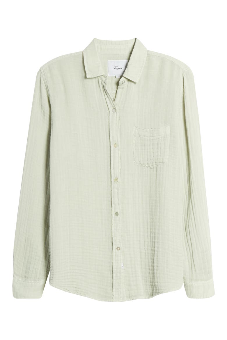 Ellis Cotton Gauze Button-Up Shirt, Alternate, color, MEADOW