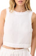 Marine Layer Quinn Sleeveless Linen Blend Crop Top