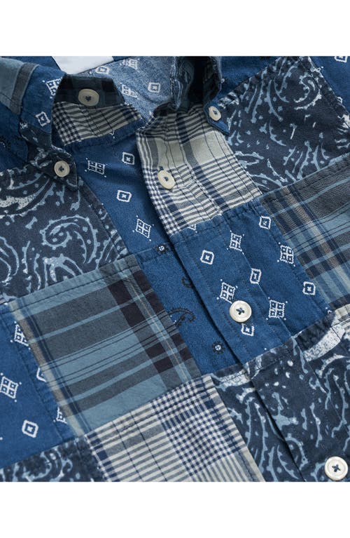 Brooks Brothers Regular Madras Patchwork Cotton Button-down Shirt In Navymulti