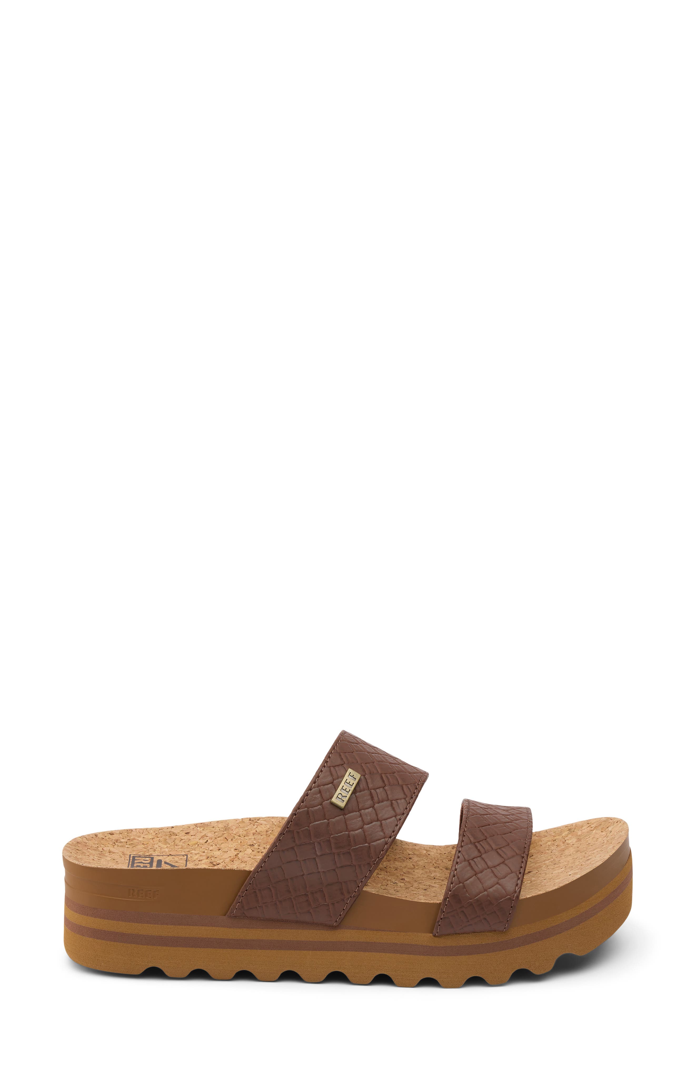 Reef Cushion Vista Hi Slide Sandal, Alternate, color, Chocolate Wicker
