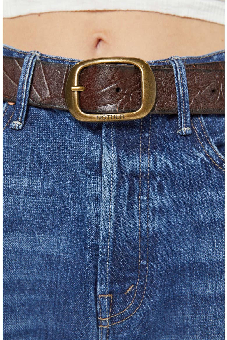 The Magpie Embossed Leather Belt, Alternate, color, COGNAC