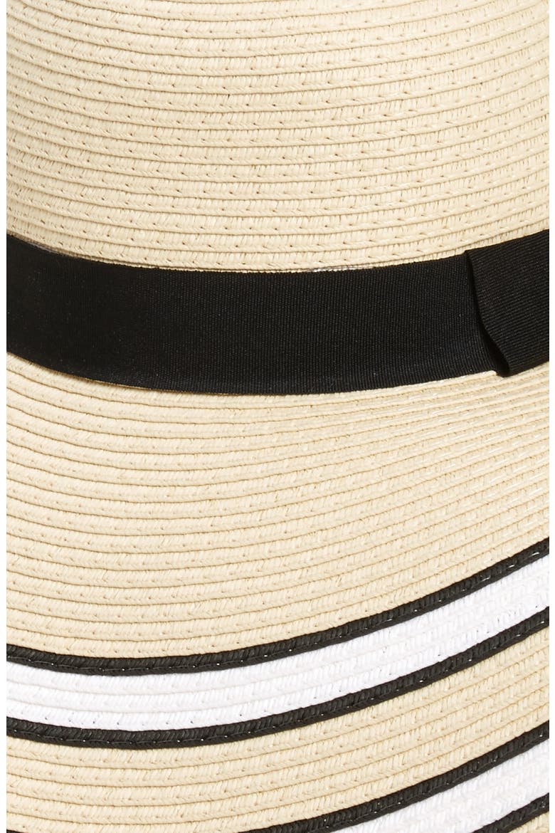 Stripe Floppy Brim Straw Hat, Alternate, color, NATURAL