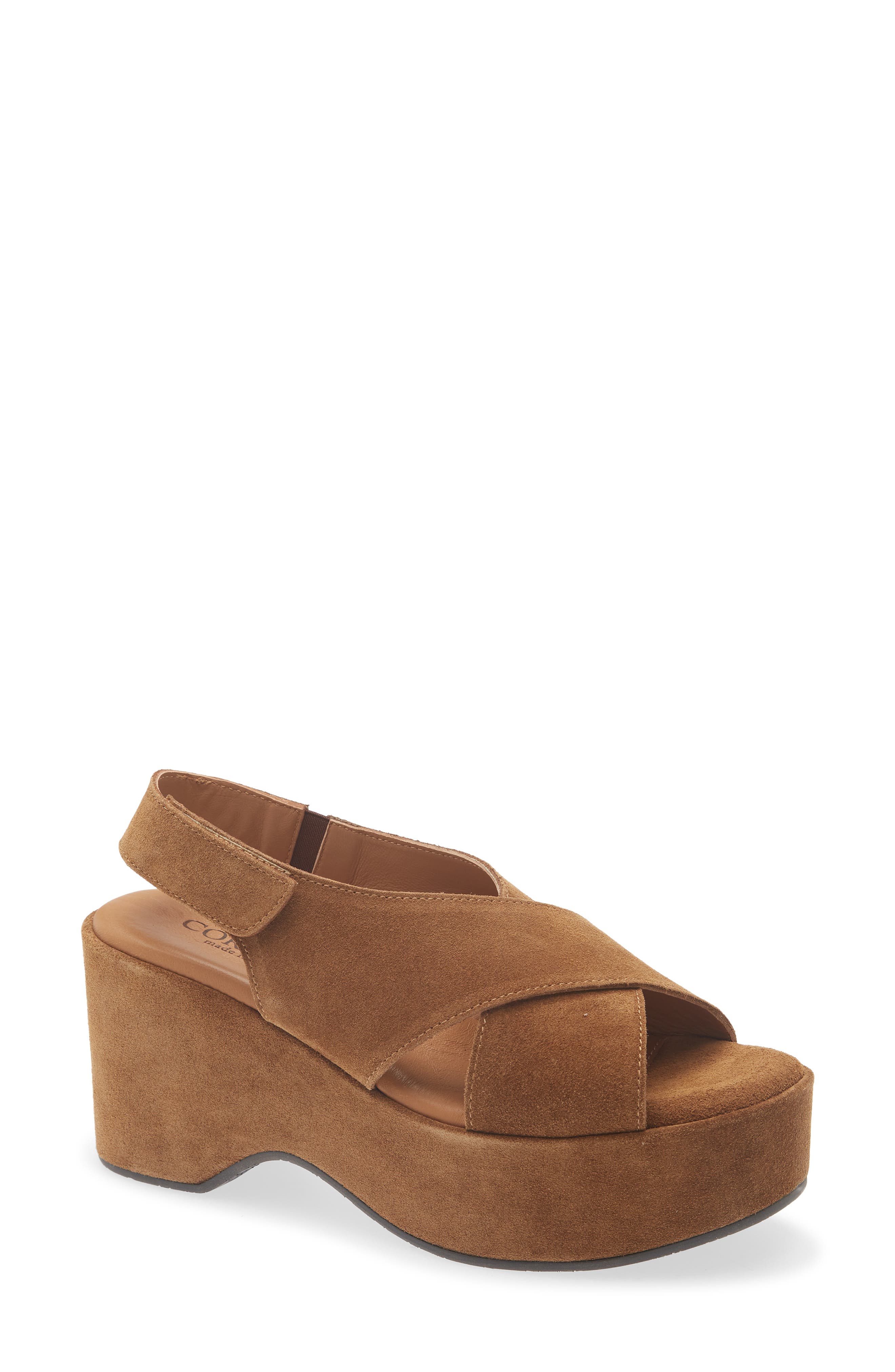 Jessie Slingback Platform Sandal, Main, color, CLOVE SUEDE