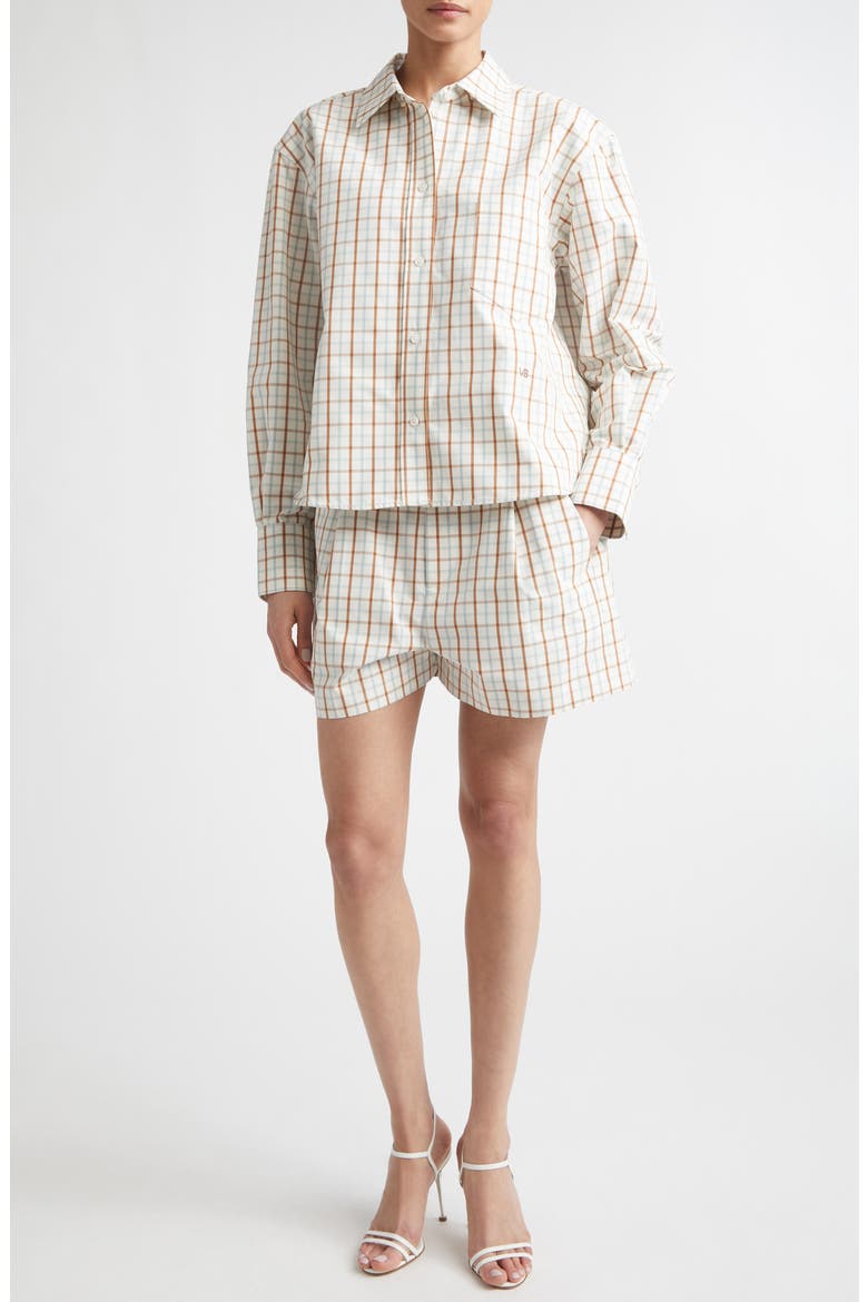 Ellys Check Cotton Poplin Button-Up Shirt, Alternate, color, MULTI / WHITE CHECK