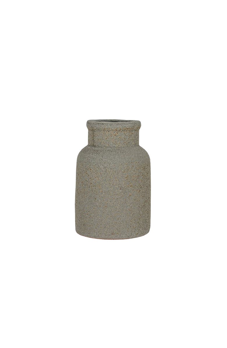 Foreside Home and Garden Distressed Gray Terracotta Bud Vase, Main, color, Gray