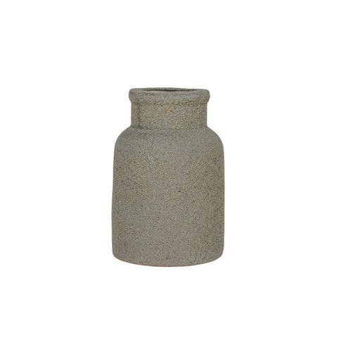 Distressed Gray Terracotta Bud Vase