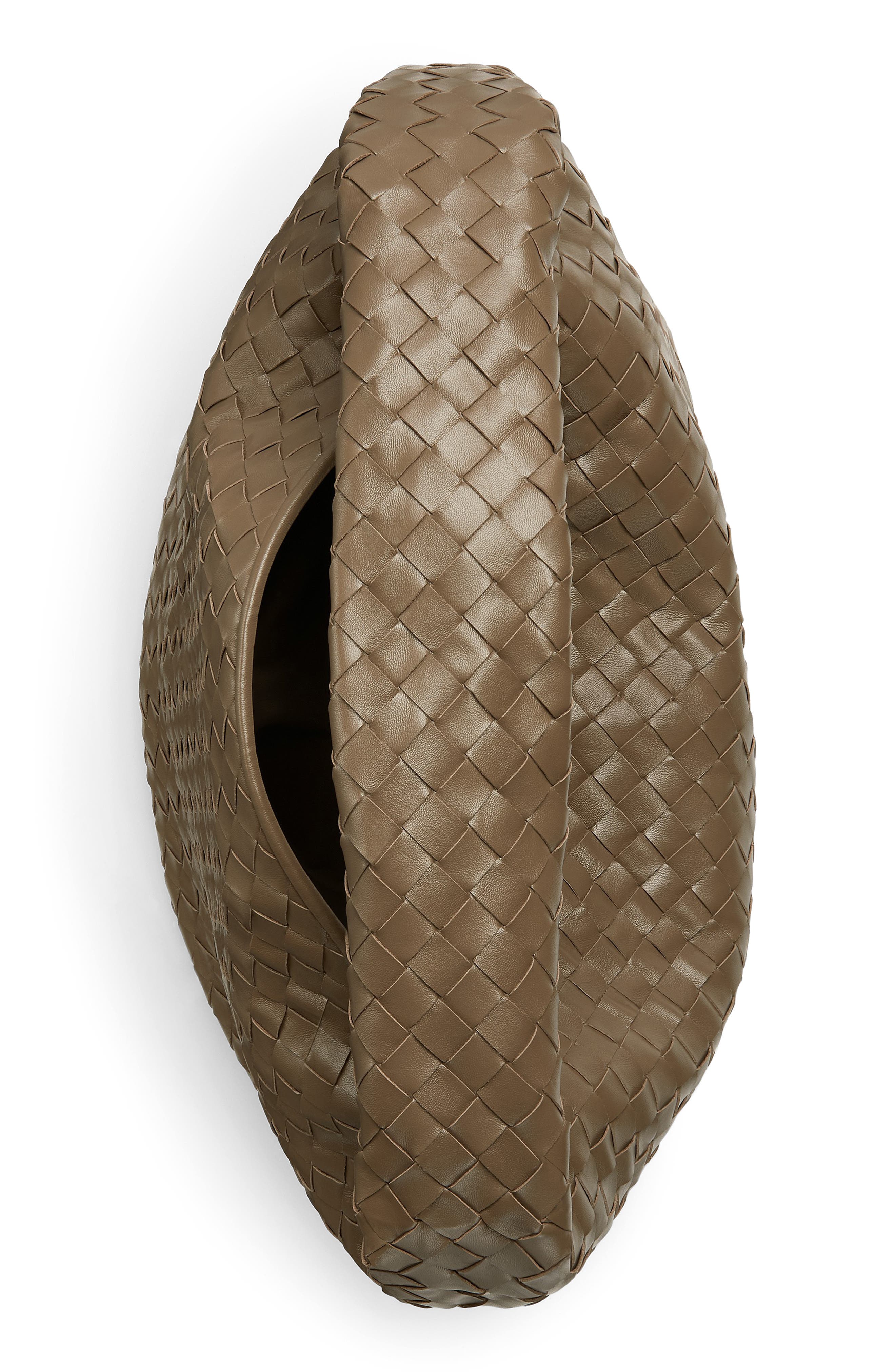 Bottega Veneta Large Hop Intrecciato Leather Hobo Bag, Alternate, color, 2360 Pinecone-M Brass