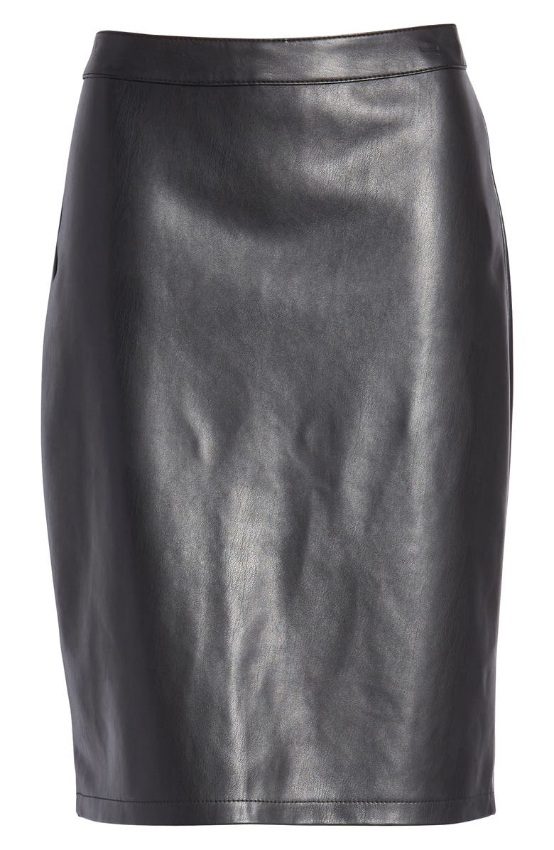 cupcakes and cashmere Faux Leather Pencil Skirt, Alternate, color, 