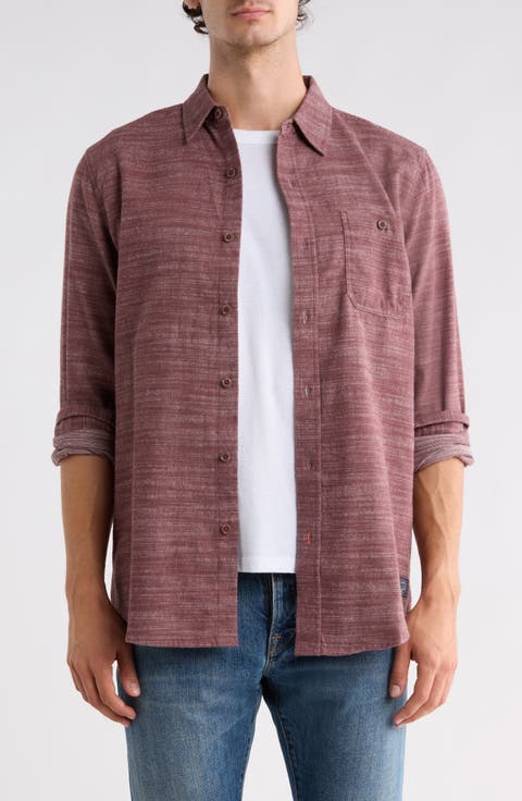 Cotton Peached Texture Button Up Shirt