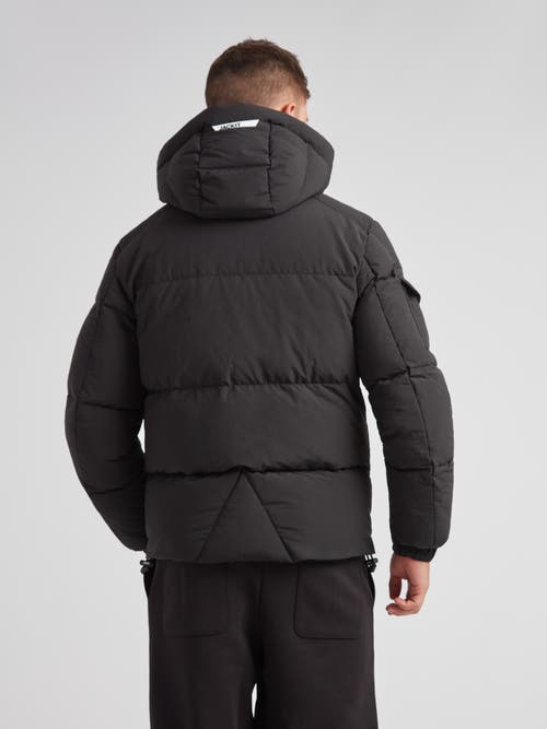 Jack1t Ez Water Hooded Puffer Racer Jacket In Black