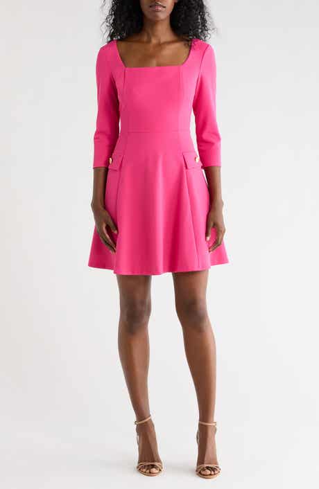 Eliza J Long Sleeve Fit & Flare Dress
