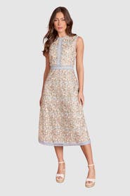 Coast Embroidered Floral Fitted Midi Dress
