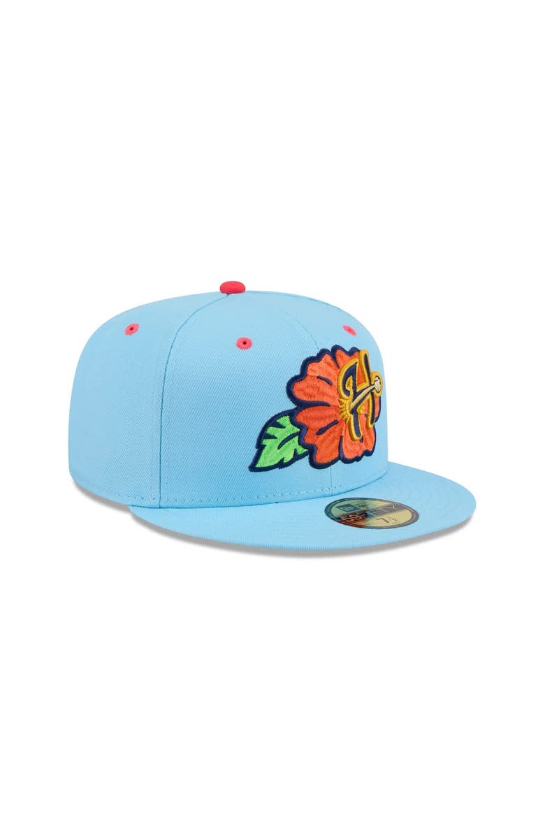 New Era Men's New Era Light Blue Harrisburg Senators Theme Nights 59FIFTY Fitted Hat, Alternate, color,