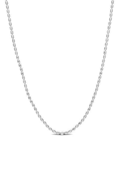 Sterling Silver 1.5mm Oval Ball Chain Necklace