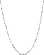 DELMAR Sterling Silver 1.5mm Oval Ball Chain Necklace