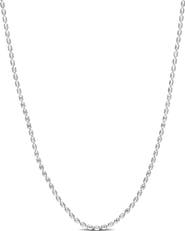 DELMAR Sterling Silver 1.5mm Oval Ball Chain Necklace