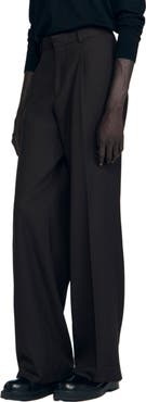 SANDRO Virgin Wool Classic-Fit Trousers