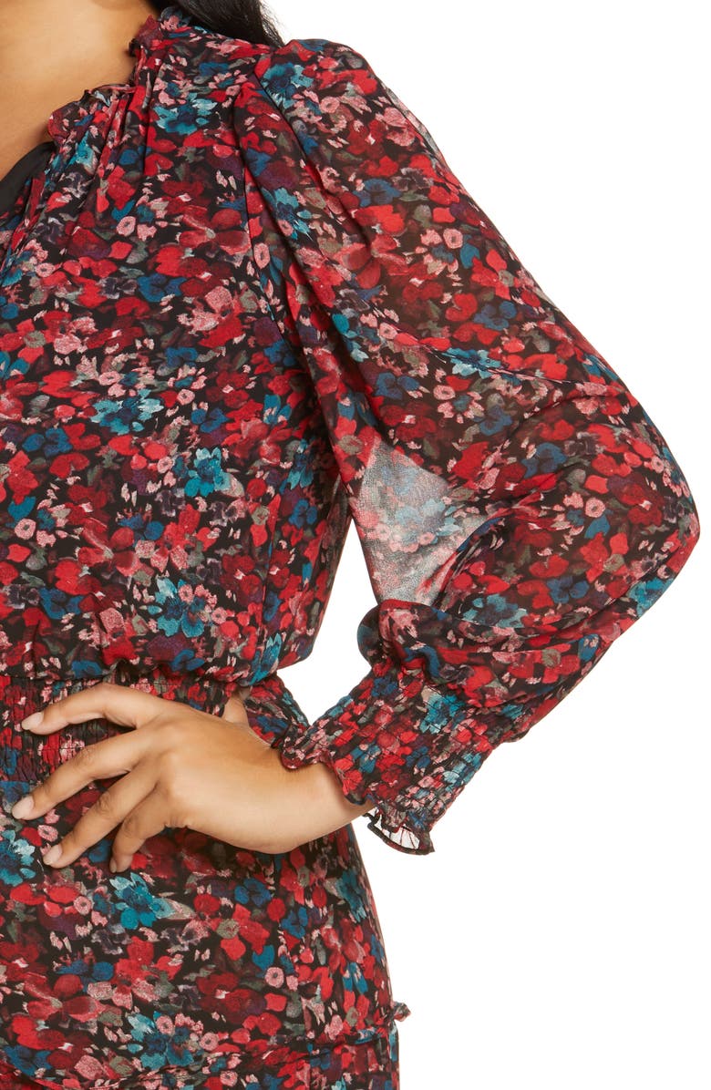 Vince Camuto Autumn Floral Print Tiered Long Sleeve Maxi Dress, Alternate, color,