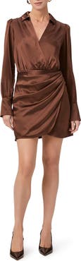 PAIGE Nyla Long Sleeve Silk Dress