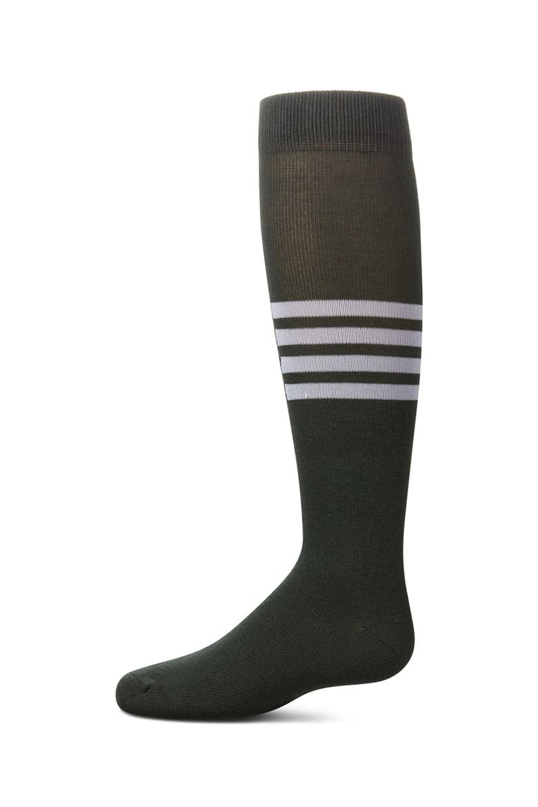 Triple Half Stripe Knee High Socks, Main, color, Hunter Green