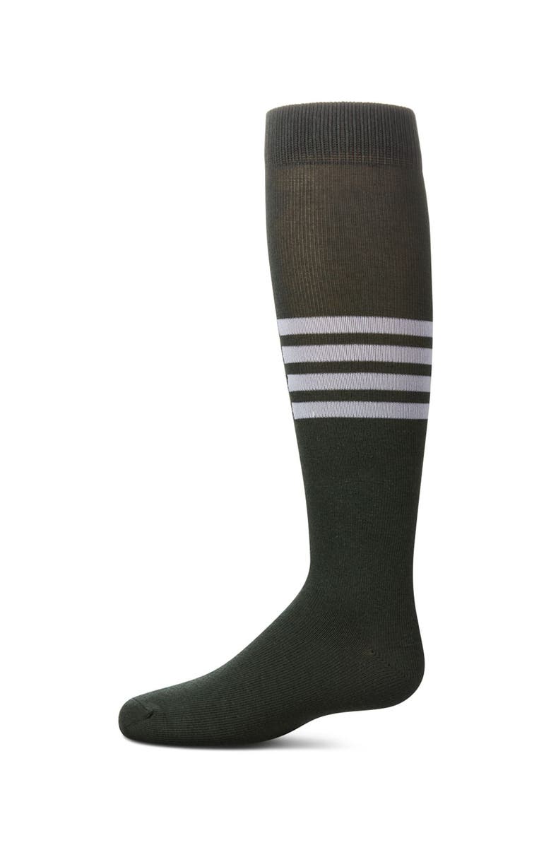 MeMoi Triple Half Stripe Knee High Socks, Main, color, Hunter Green