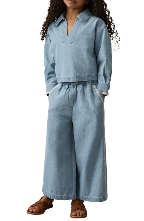 REISS REISS KIDS' DEAN SR. DENIM POPOVER SHIRT
