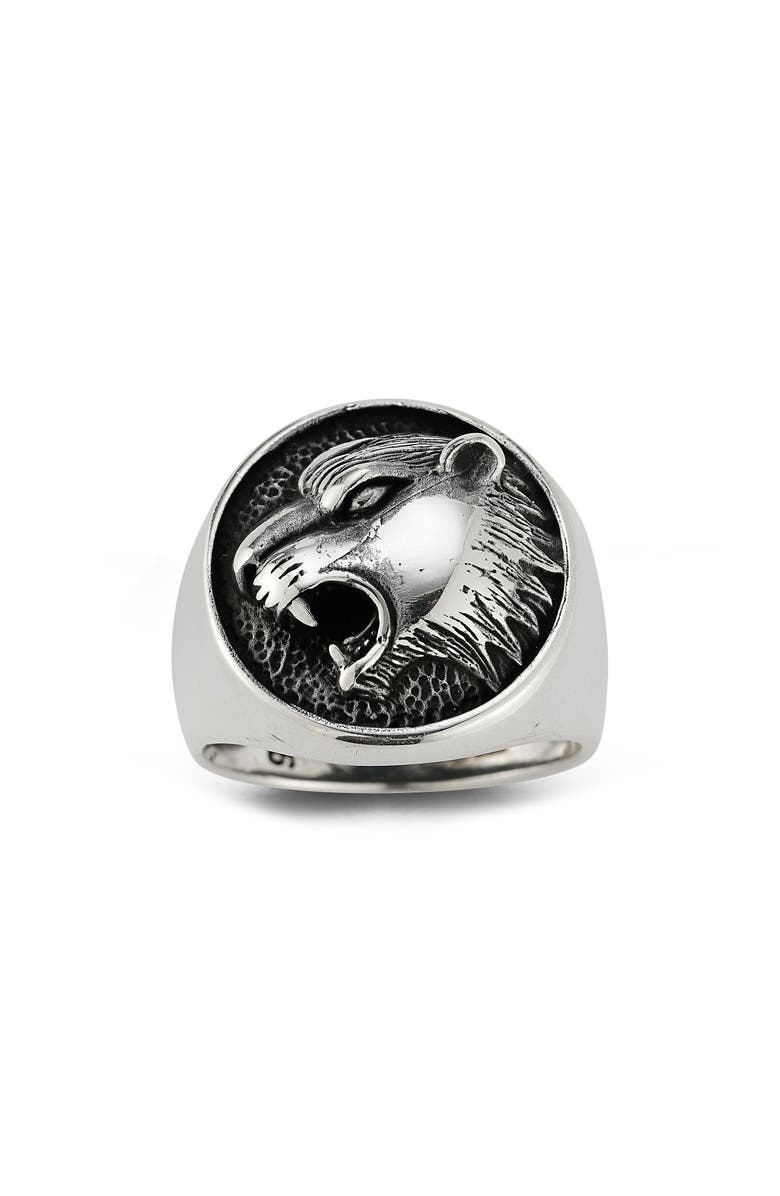 Yield of Men Men's Tiger Signet Ring, Alternate, color, Silver