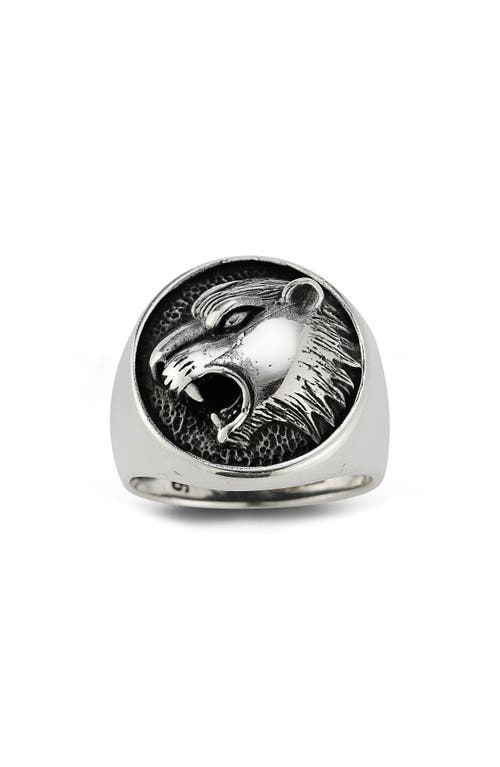 Yield Of Men Tiger Signet Ring In Metallic