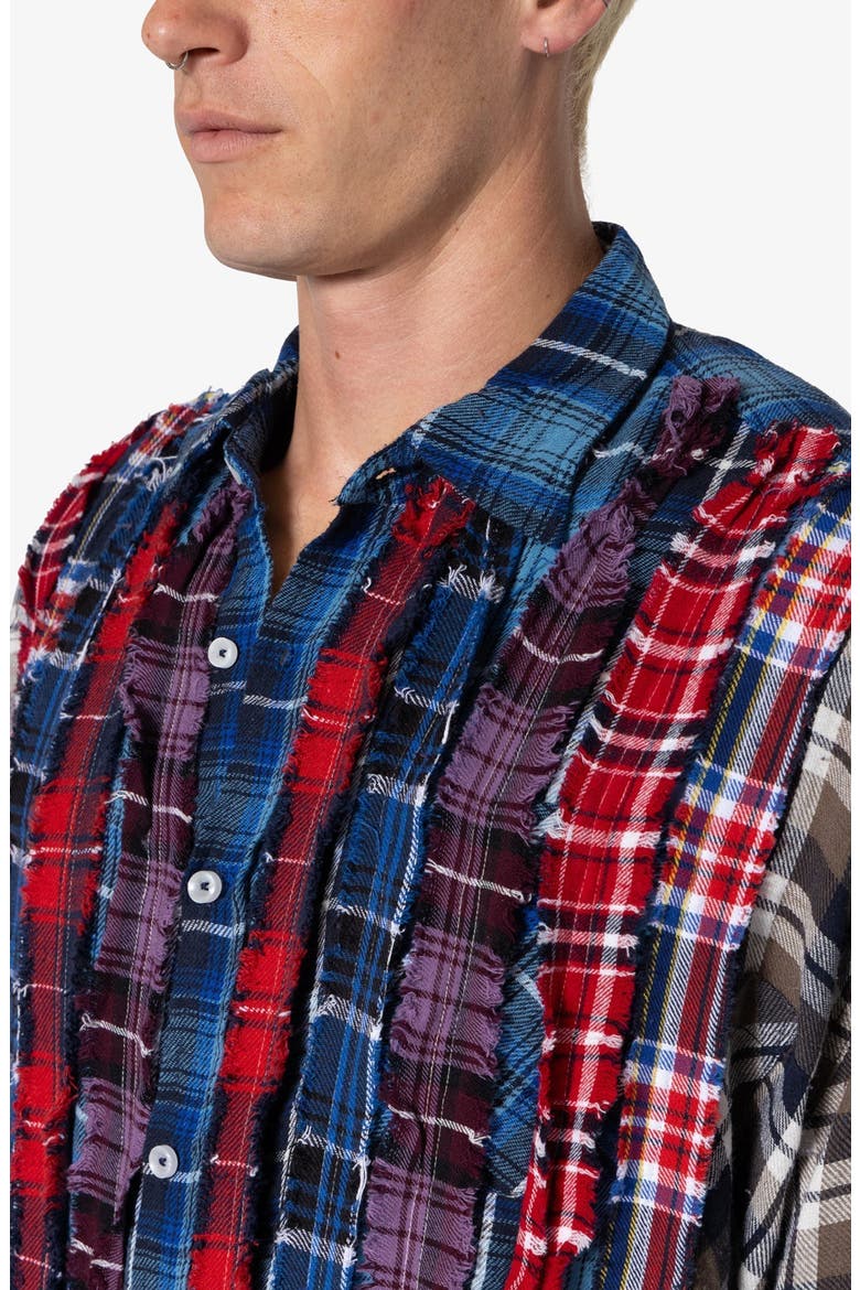 Tuxedo Plaid Cotton Flannel Button-Up Shirt, Alternate, color, MULTI