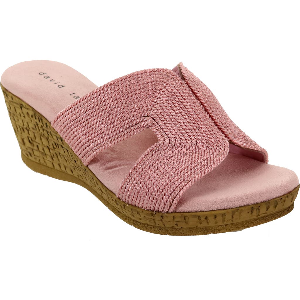 David Tate Vibe Wedge Slide Sandal In Pink