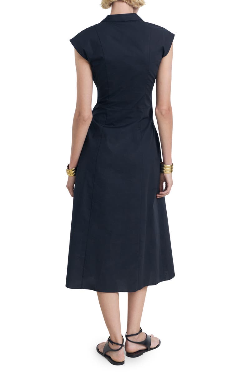 MANGO Knot Detail Midi Dress, Alternate, color, Dark Navy