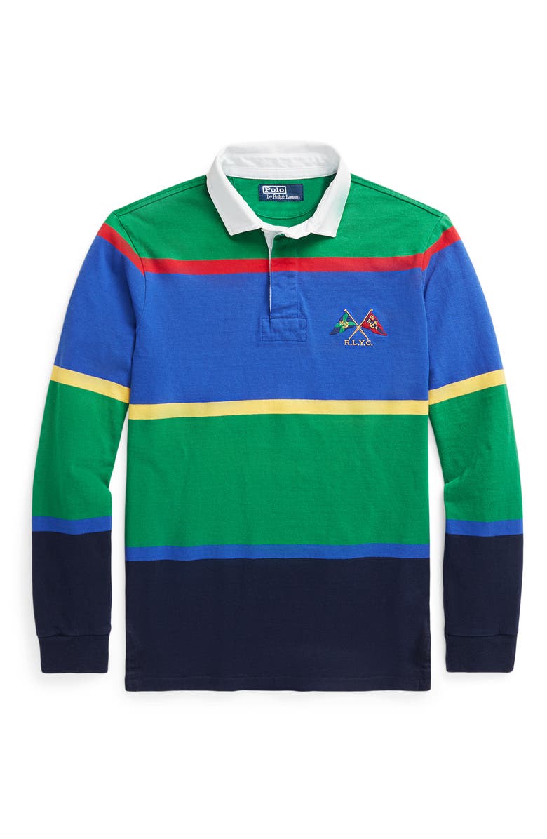 Polo Ralph Lauren Stripe Cotton Jersey Rugby Shirt, Alternate, color,
